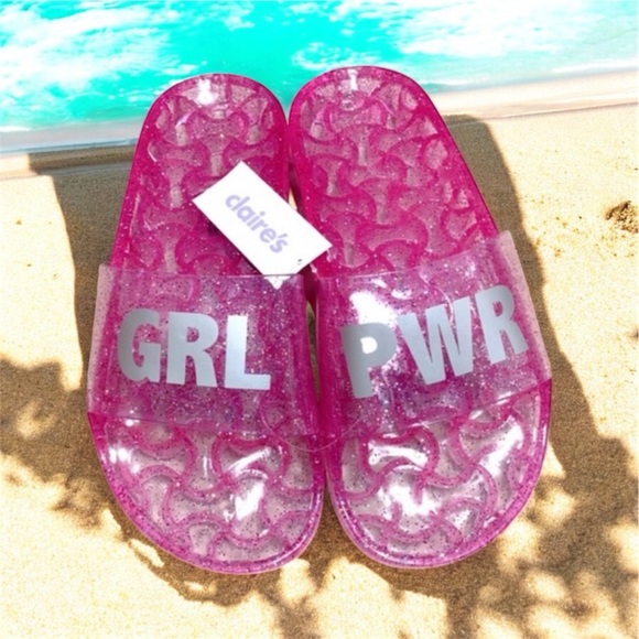 Pink Jelly GRL PWR Pool Slide Sandals - Picture 1 of 3